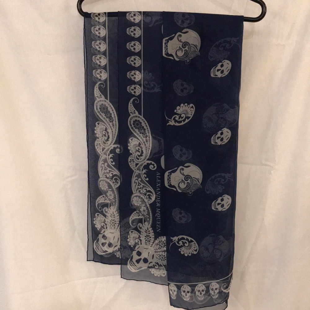 Alexander McQueen Skull Silk Chiffon Scarf